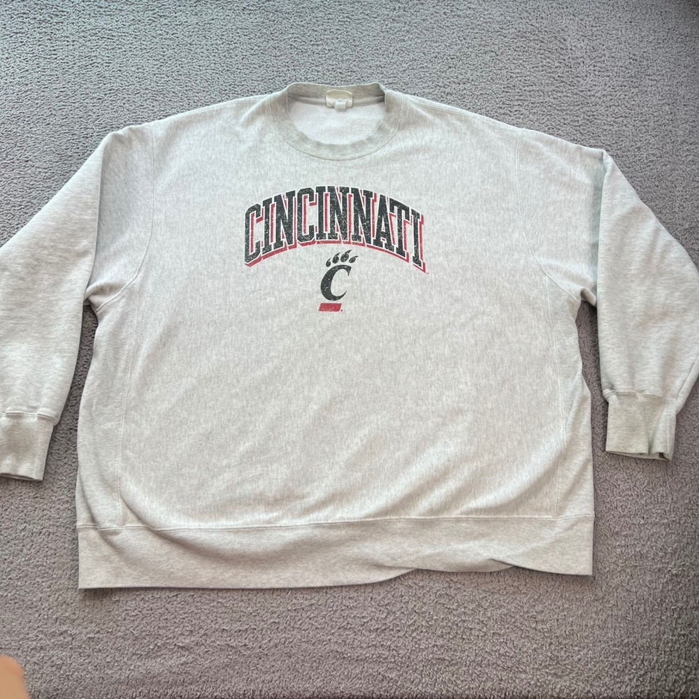 Champion Reverse Weave Cincinnati Bearcats Sweatshirt Gray Mens 3XL NCAA